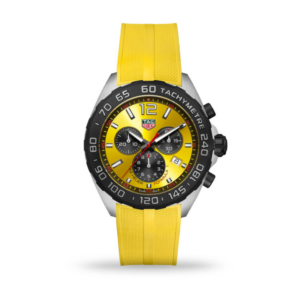 TAG Heuer Formula 1 Yellow Quartz Rubber Strap | CAZ101AM.FT8054