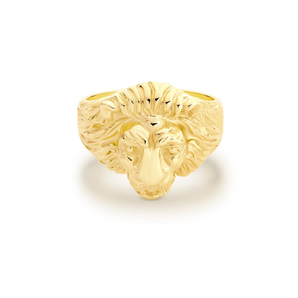 9K Yellow Gold Large Lion Ring | G53A