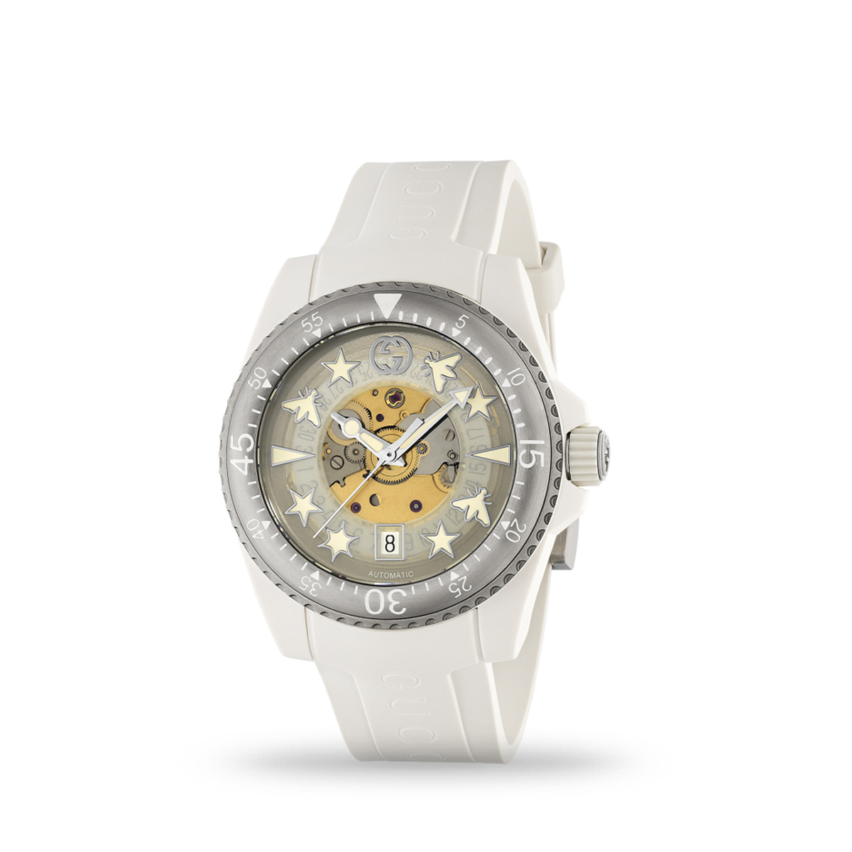 Gucci Dive 40mm Automatic White Plastic Strap