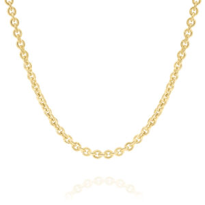 18K Yellow Gold Oval Link Polished Finish Chain- Medium - CRS050 YG