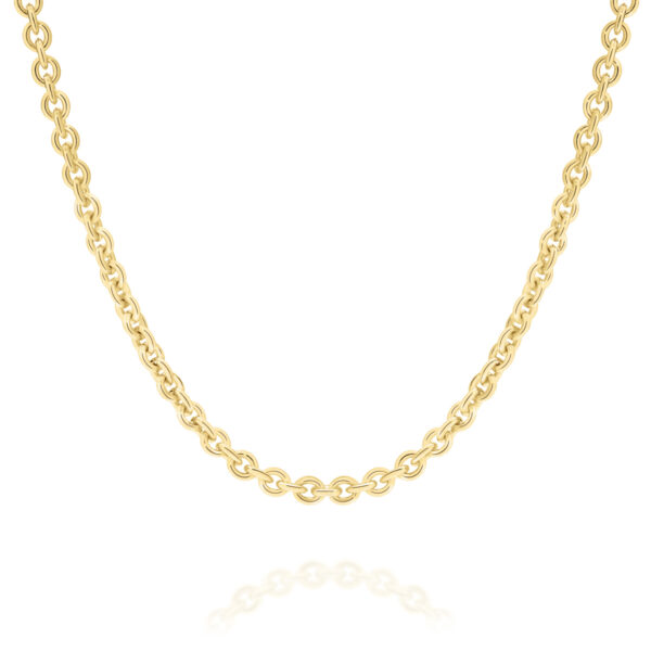 18K Yellow Gold Oval Link Polished Finish Chain- Medium - CRS050 YG