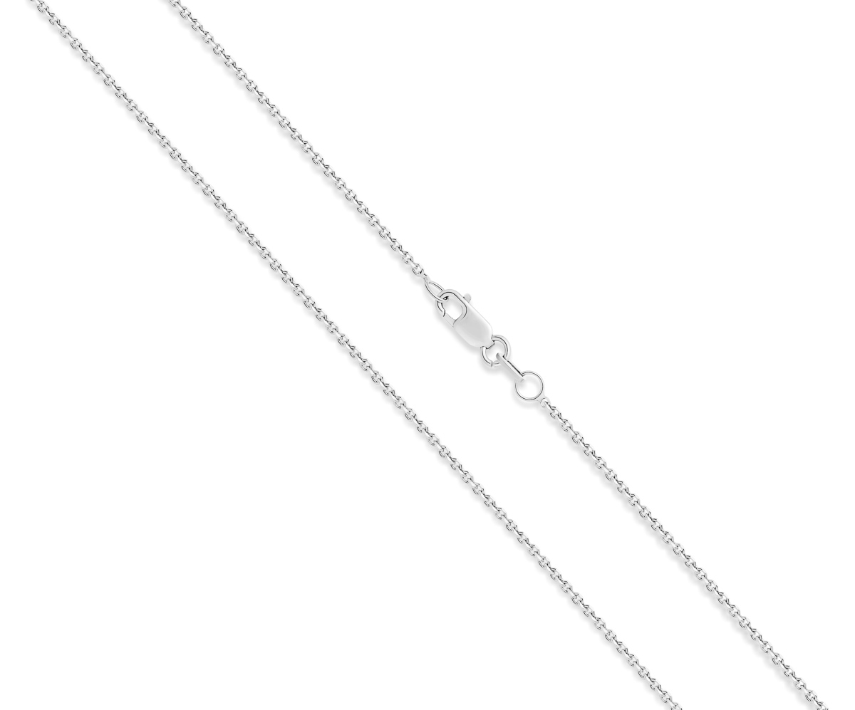 18K White Gold Oval Link Diamond Cut Chain - Small | FD035 WG