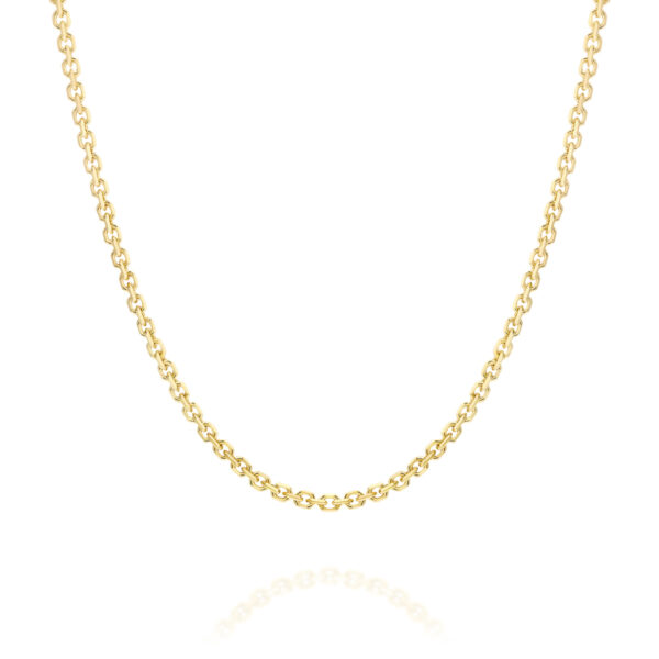 18K Yellow Gold Oval Link Diamond Cut Chain - Small | FD035 YG