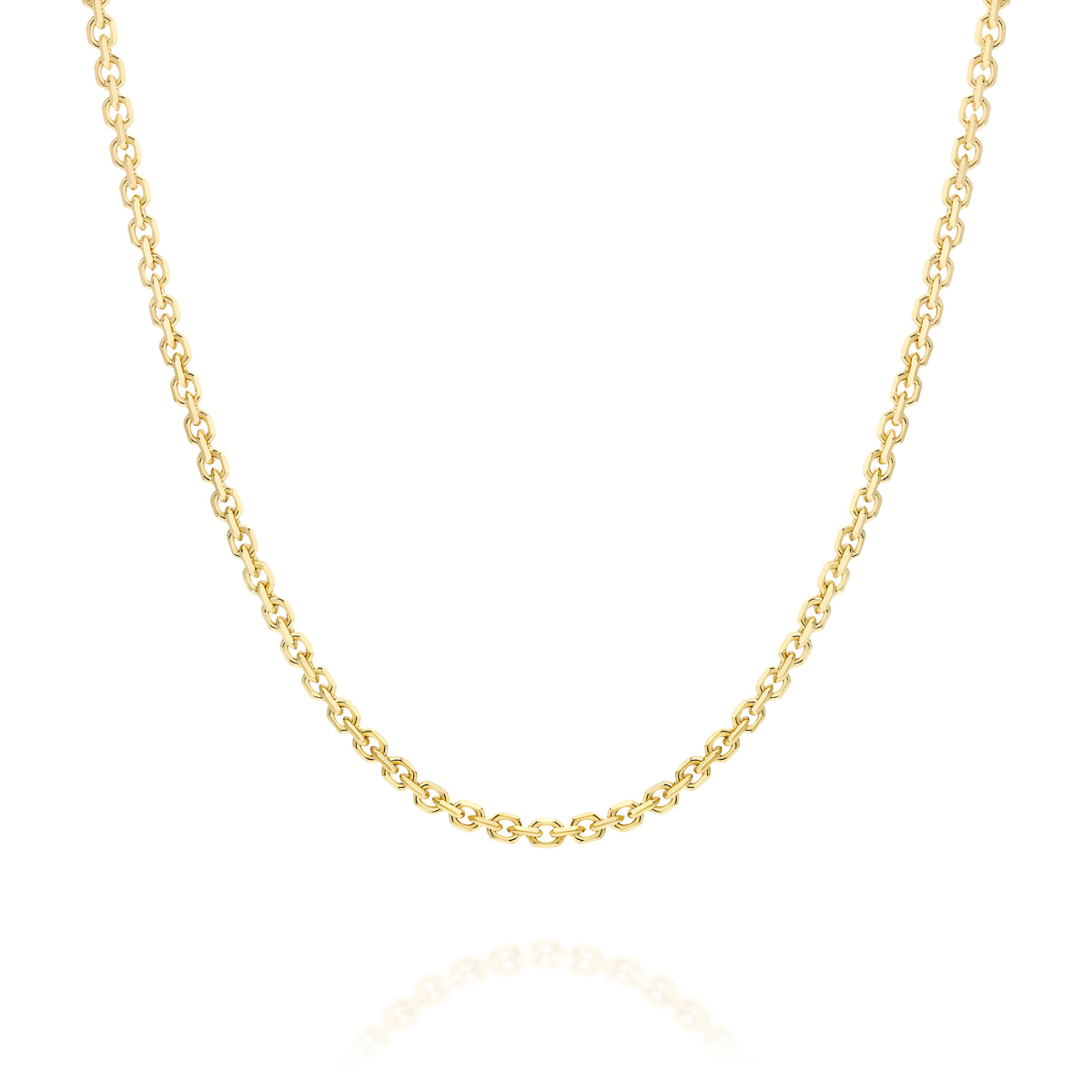 18K Yellow Gold Oval Link Diamond Cut Chain - Small | FD035 YG