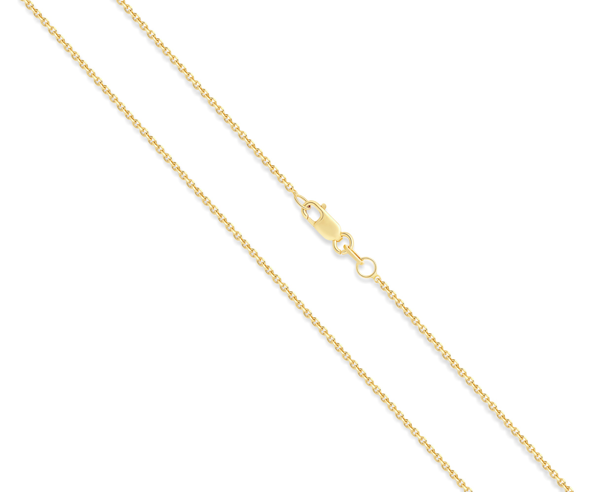 18K White Gold Oval Link Diamond Cut Chain &#8211; Small
