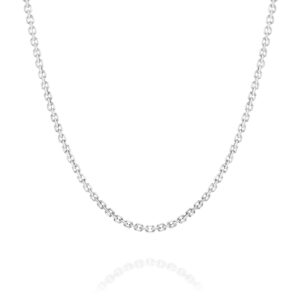 18K White Gold Oval Link Diamond Cut Chain - Small | FD035 WG