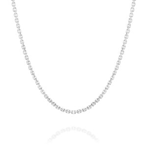 18K White Gold Oval Link Diamond Cut Chain - Small | FD035 WG