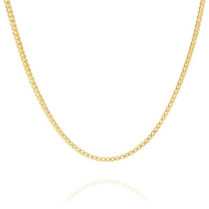 18K Yellow Gold Wheat Link Polished Finish Chain - Small | GX2DOV030