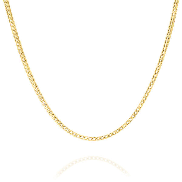 18K Yellow Gold Wheat Link Polished Finish Chain - Small | GX2DOV030