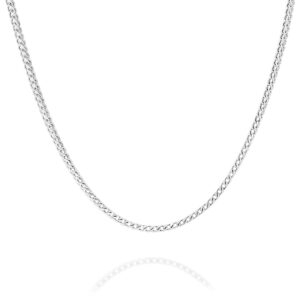 18K White Gold Wheat Link Polished Finish Chain - Small | GX2DOV030 WG
