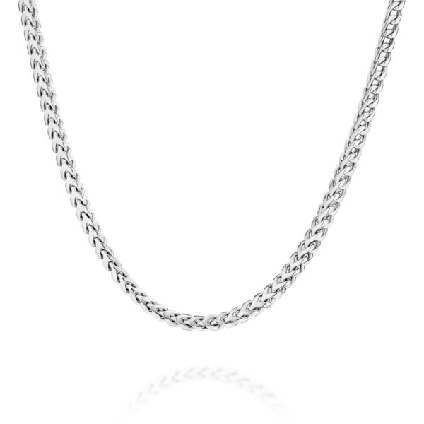 18K White Gold Wheat Link Polished Finish Chain - Medium | GX2DOV050 WG