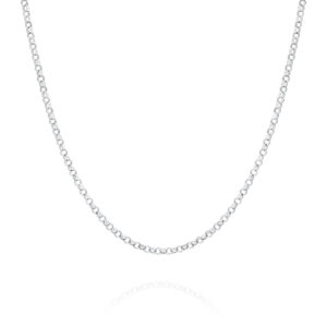 18K White Gold Belcher Link Polished Finish Chain - Small | RFMT035