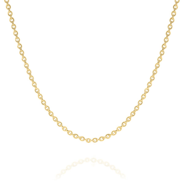 18K Yellow Gold Oval Link Polished Finish Chain - Petite | RS030 YG