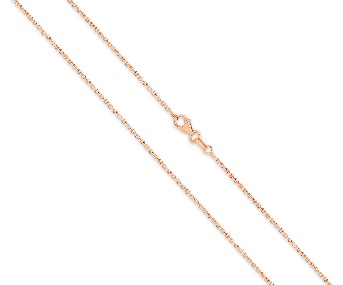 18K Rose Gold Trace Link Diamond Cut Chain &#8211; Small