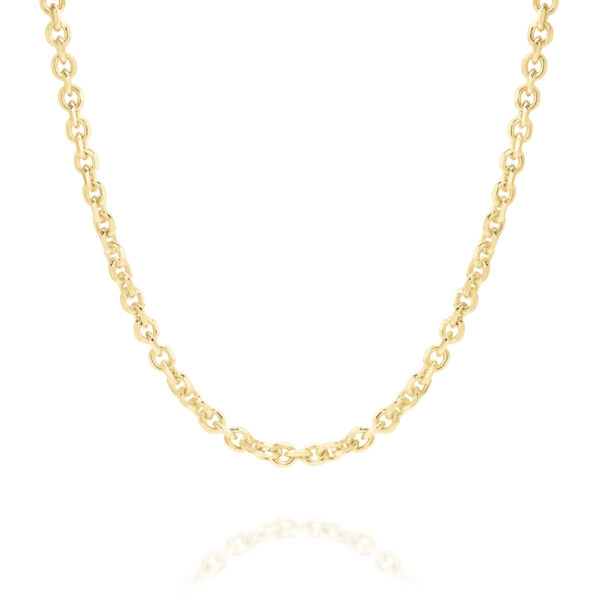 18K Yellow Gold Trace Link Diamond Cut Chain-Medium | RSD050 YG