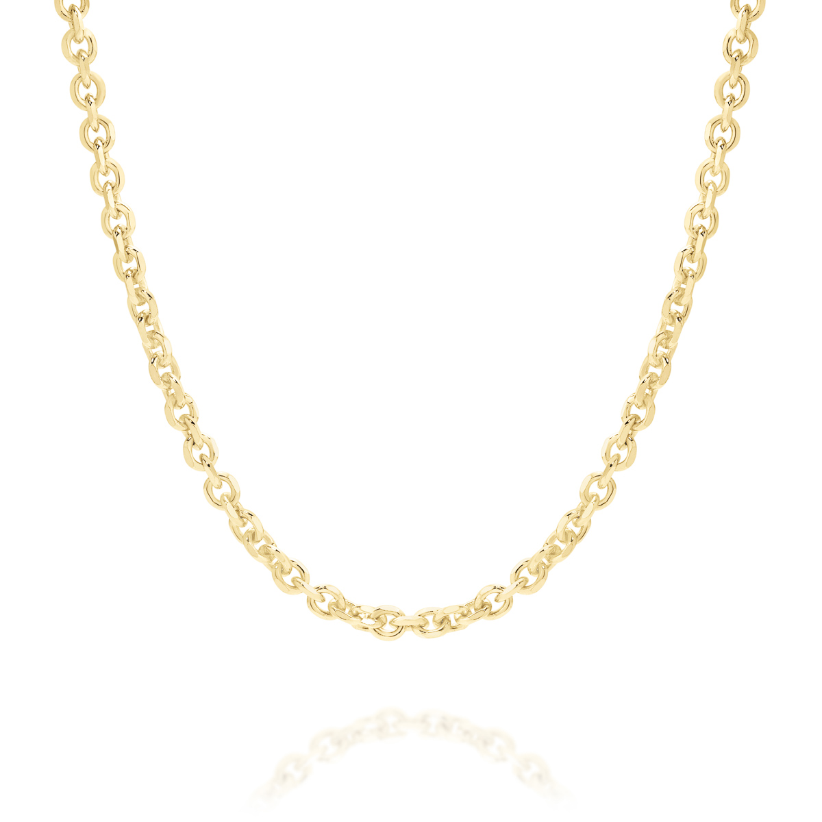 18K Yellow Gold Trace Link Diamond Cut Chain &#8211; Medium