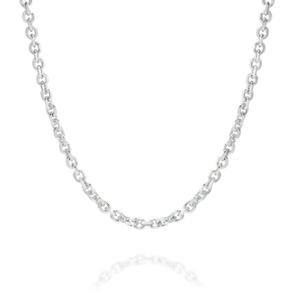 18K White Gold Trace Link Diamond Cut Chain-Medium - RSD050 WG