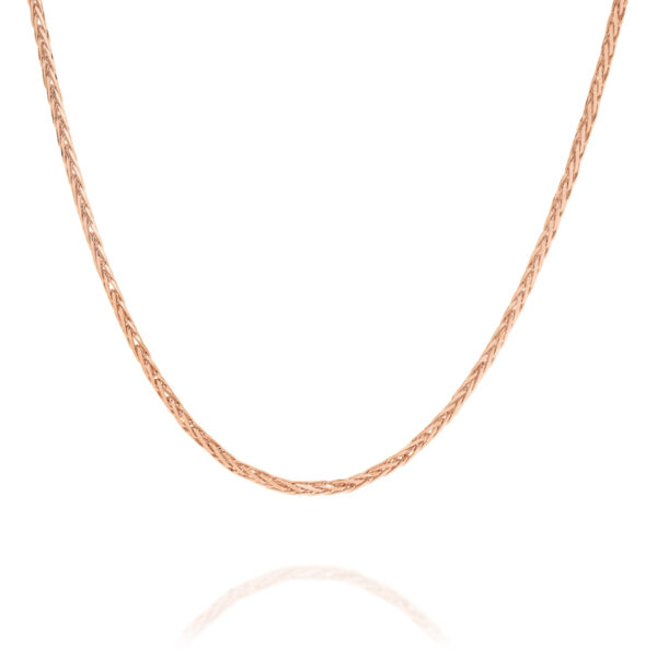 18K Rose Gold Wheat Link Diamond Cut Chain-Small | SPID12025 RG