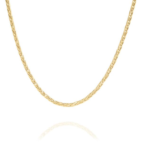 18K Yellow Gold Wheat Link Diamond Cut Chain-Medium - SPID12030