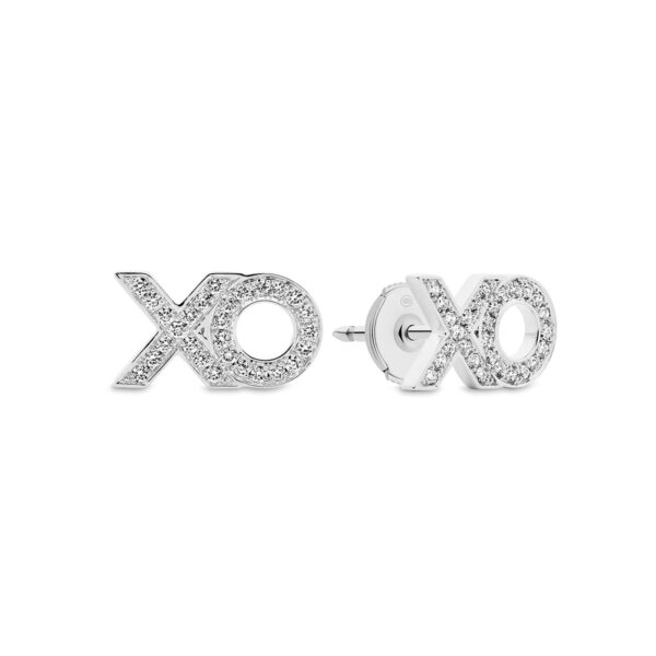 18K White Gold Diamond XO Stud Earrings | TE2735-0 WG