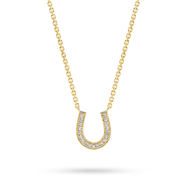 18K Yellow Gold Diamond Horse Shoe Necklace | TN0873-0-YG