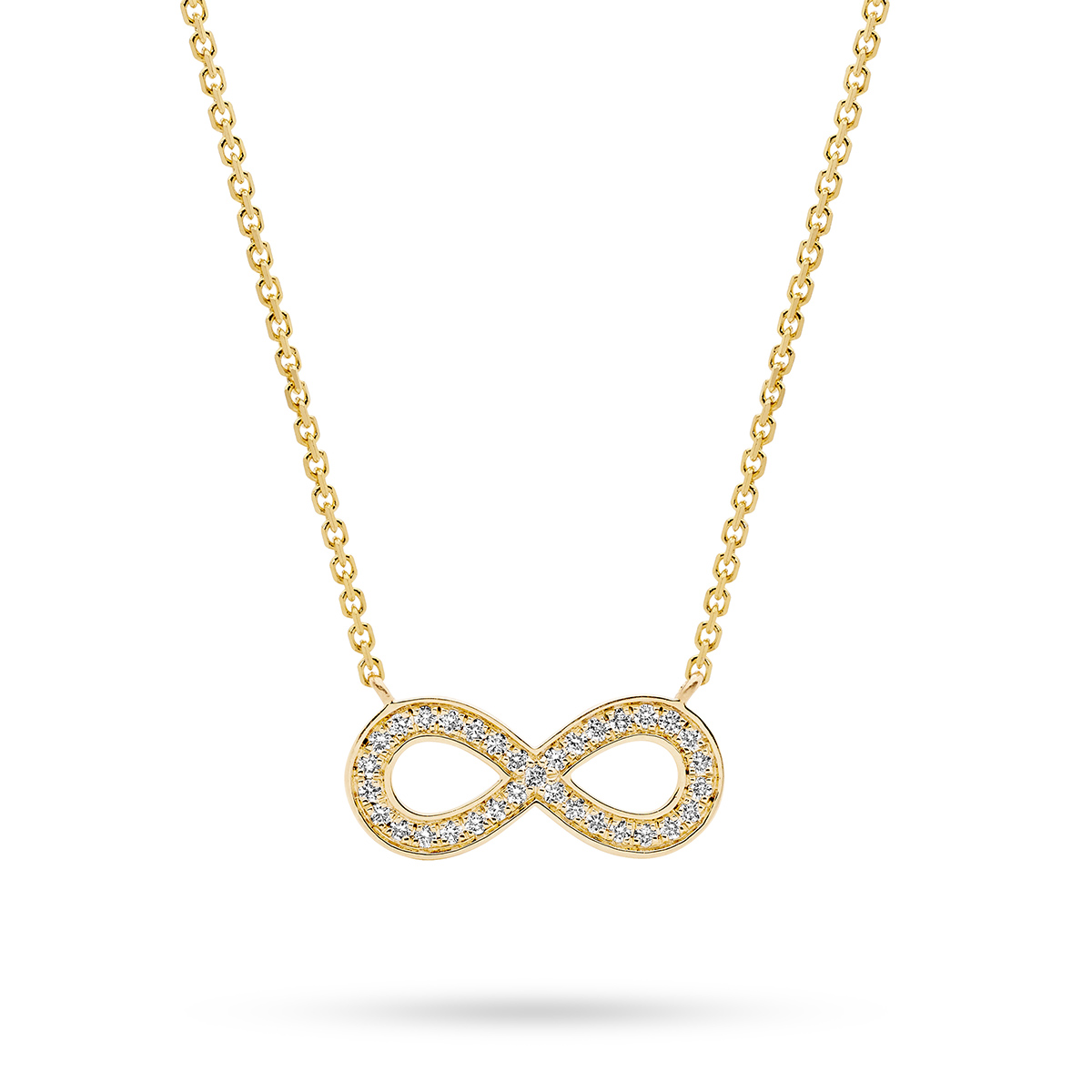 18K Yellow Gold Diamond Infinity Necklace