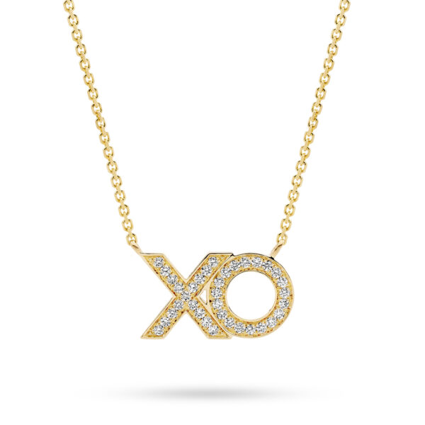 18K Yellow Gold Diamond XO Necklace | TN0877-0 YG