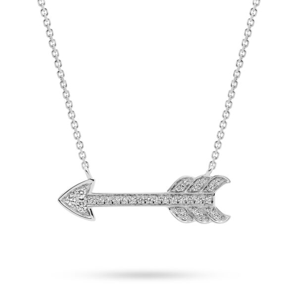 18K White Gold Diamond Arrow Necklace | TN0878-0 WG