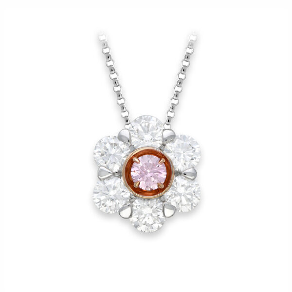 Kimberley White & Argyle Pink Diamond Peony Pendant | PKP-RDCMB1013