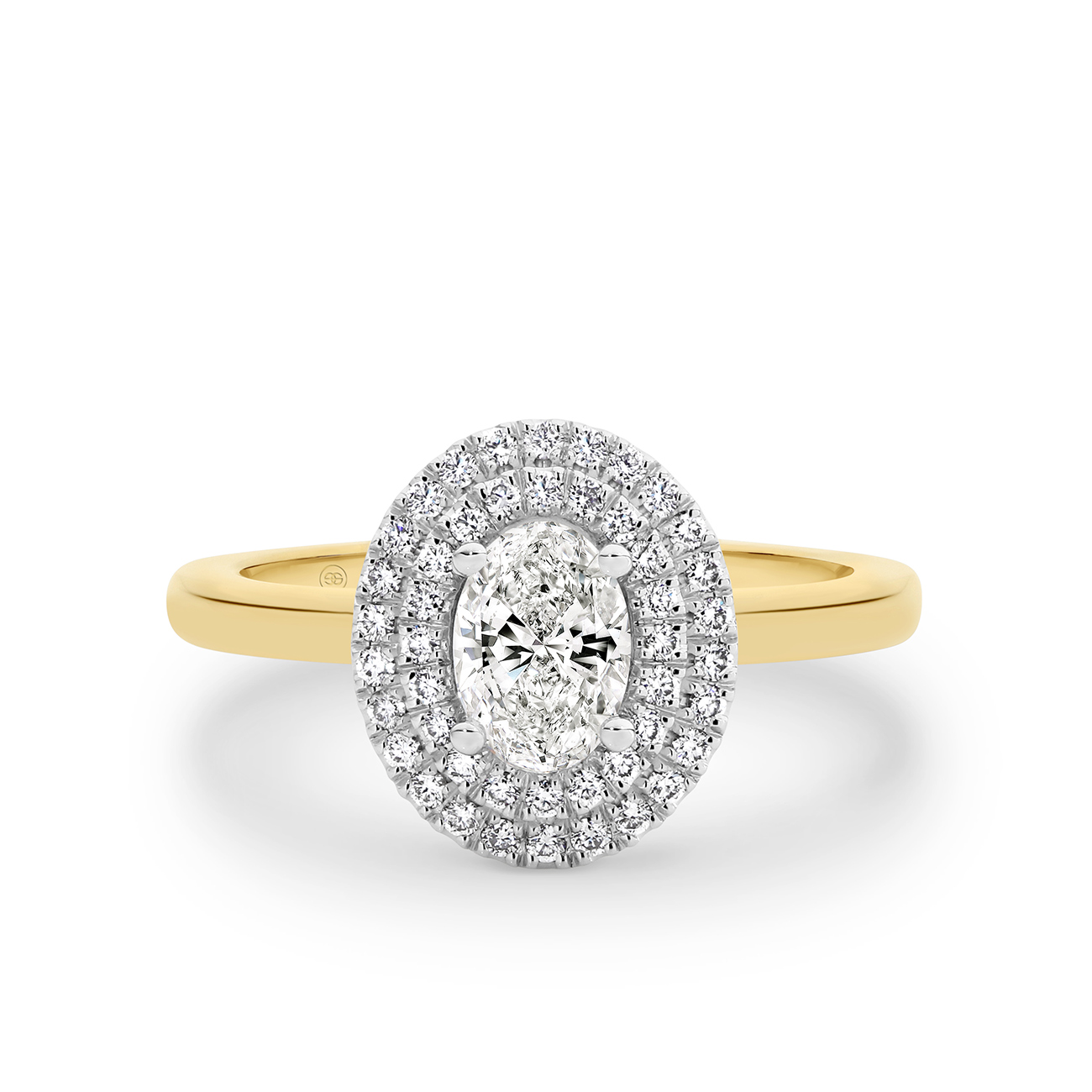 Oval Shape Double Halo Diamond Engagement Ring