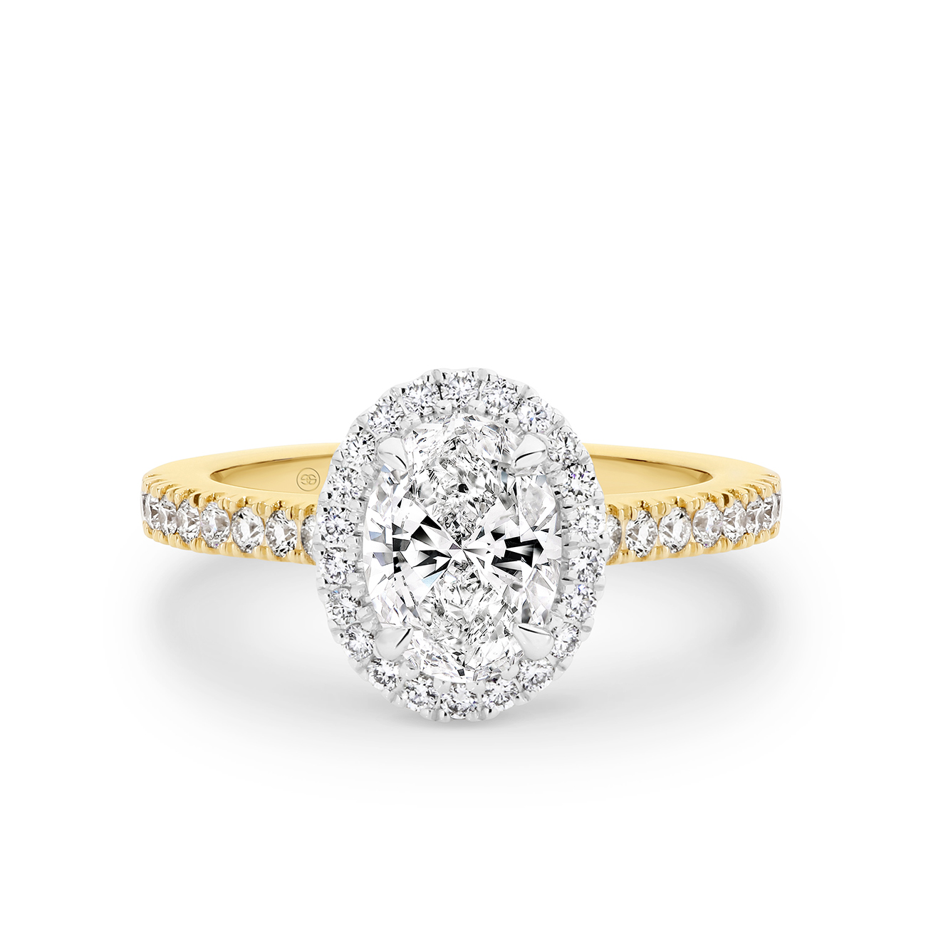 Oval Shape Halo Diamond Engagement Ring