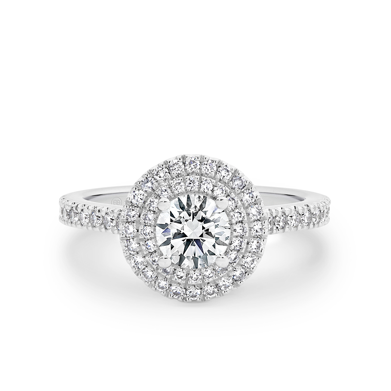 Round Brilliant Double Halo Diamond Engagement Ring