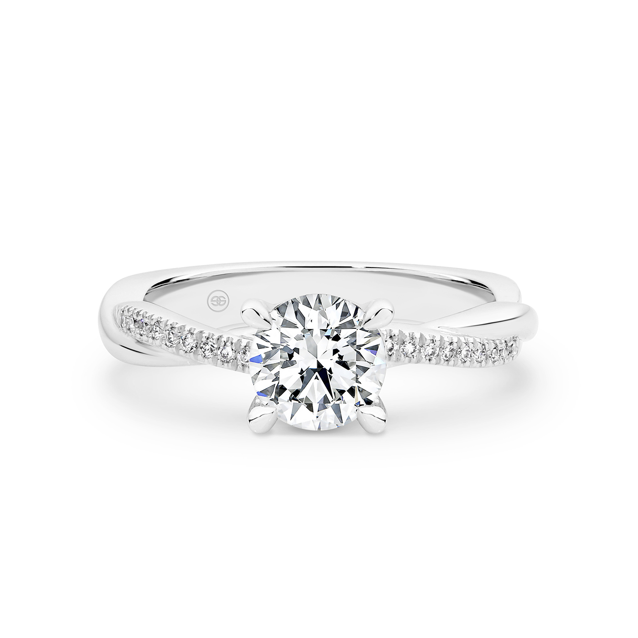 Round Brilliant Diamond Band Engagement Ring