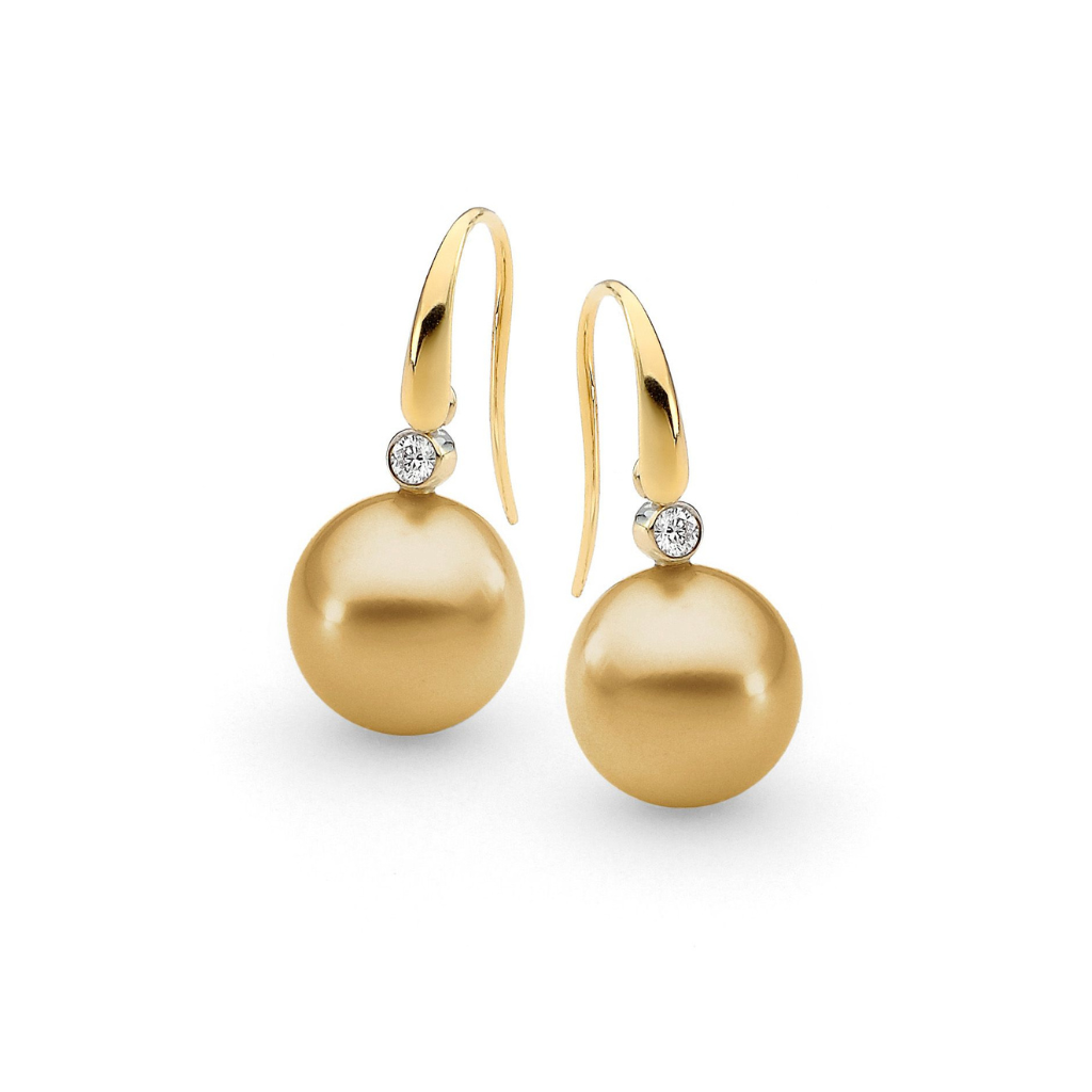 Allure Intense Gold South Pearl &#038; Diamond Earrings