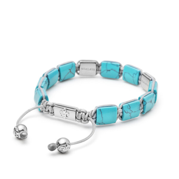 Nialaya The Dorje Flatbead Collection - Turquoise and Silver | MLUXPL_126