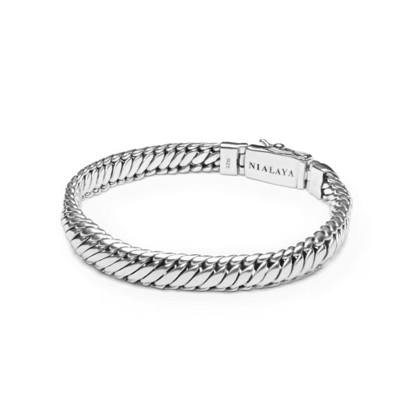 Nialaya Men's Silver Chain Bracelet | MSP_022
