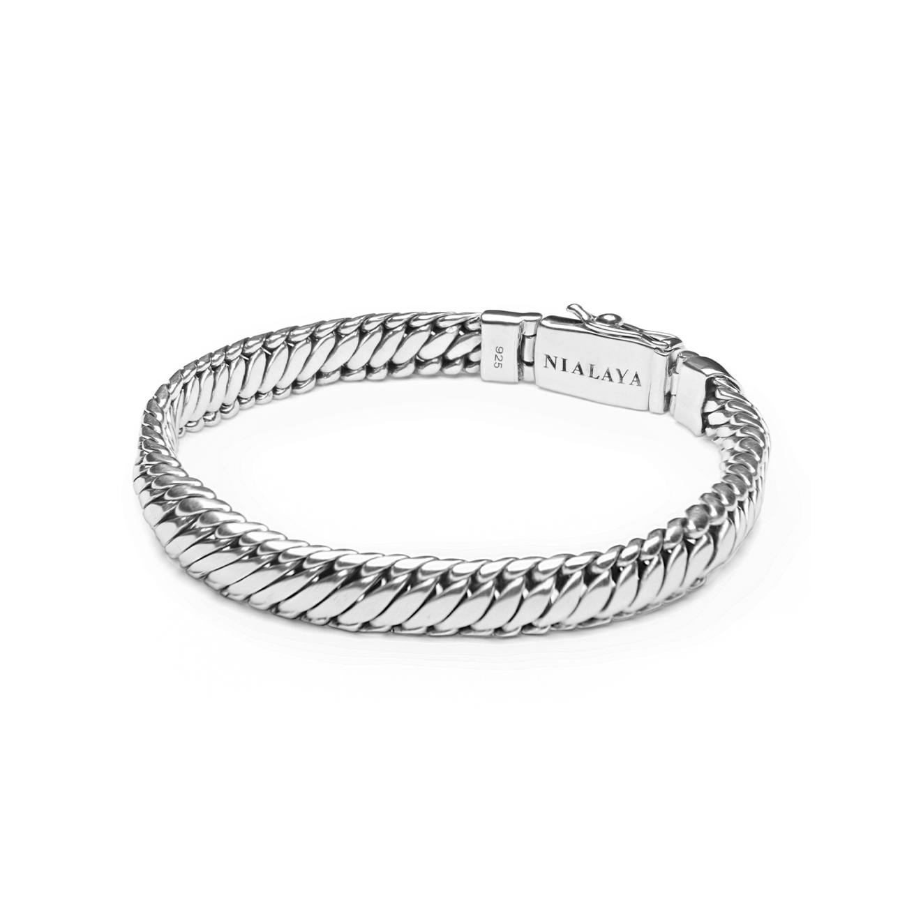 Nialaya Men&#8217;s Silver Chain Bracelet