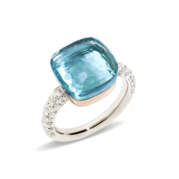 Pomellato Nudo London Blue Topaz & Diamond Ring | PAB4010_O6000_DB0OY