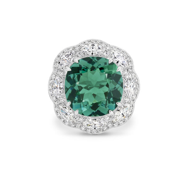 Tourmaline & Diamond Fancy Halo Cocktail Ring | TR3157-0