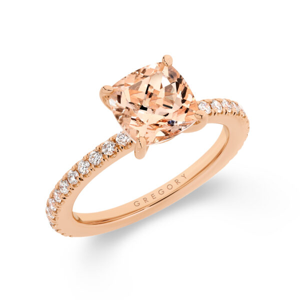 Square shape diamond engagement ring