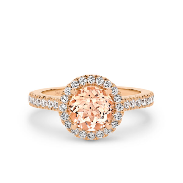 Round shape precious diamond engagement ring