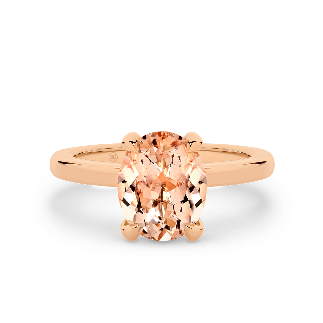 Oval Shape Solitaire Morganite Engagement Ring