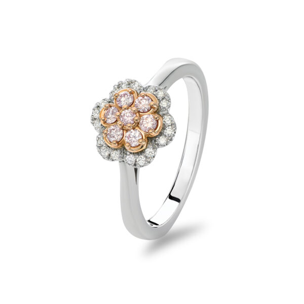 White & Argyle Pink Diamond Blush Paisley Ring