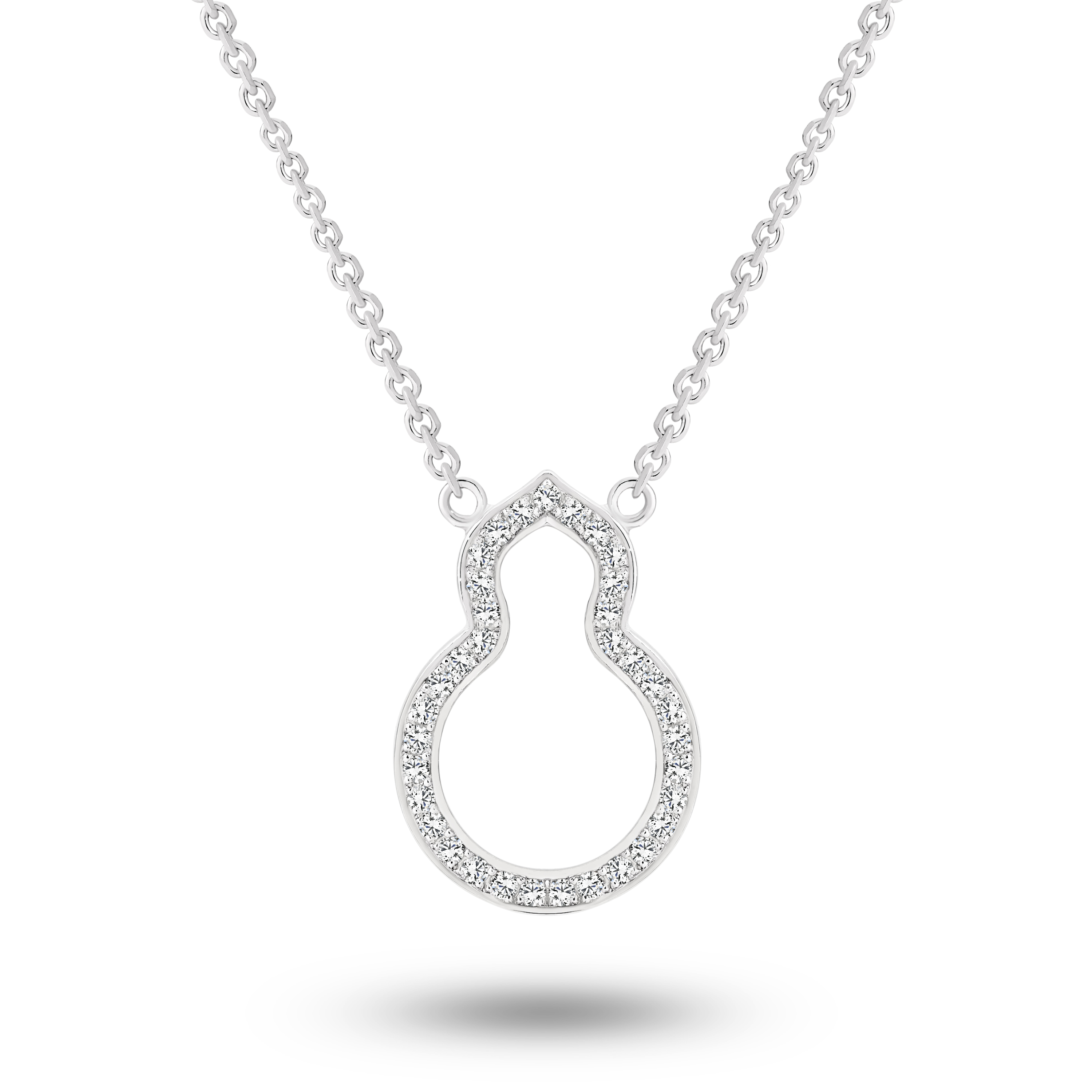 18K White Gold Diamond Wulu Necklace