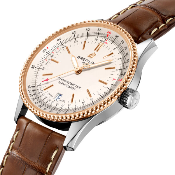Breitling Navitimer Automatic 38mm Gold & Steel Case, Leather Strap - U17325211G1P1