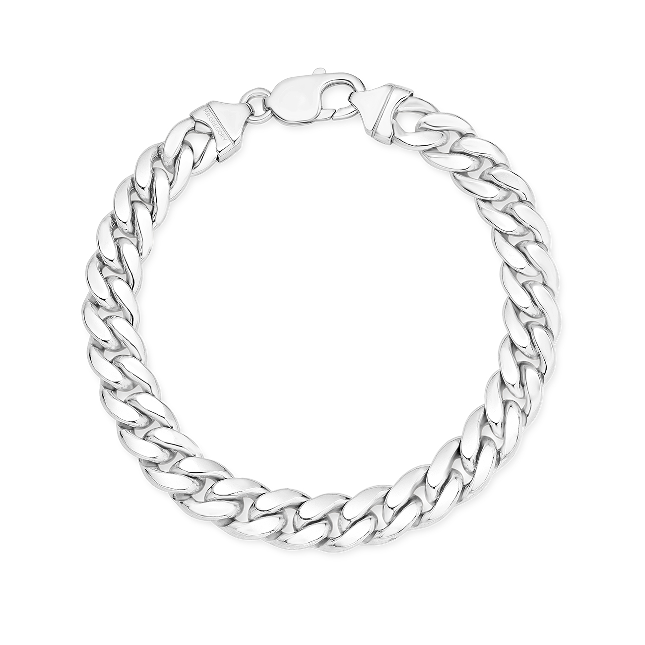 Sterling Silver Round Curb Miami Link Bracelet