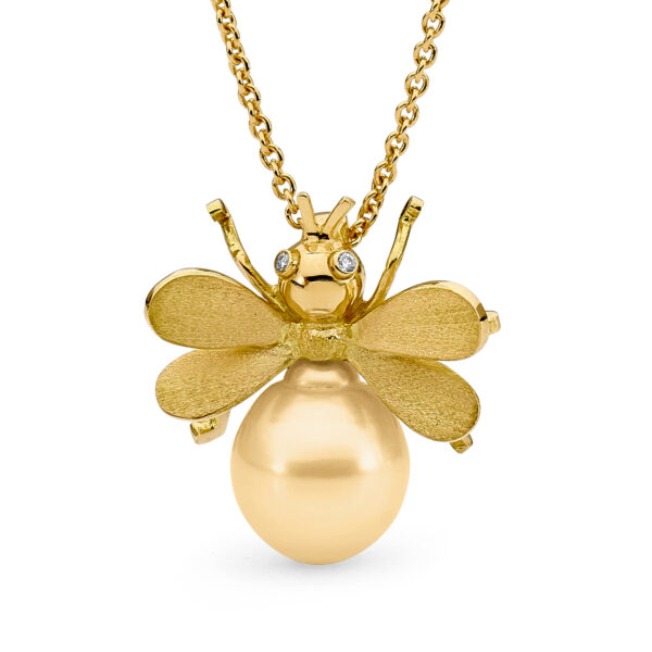 Allure Golden South Sea Pearl Bumblebee Pendant | P146Y10G_PS