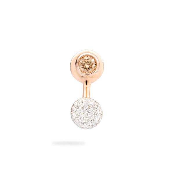 Pomellato Sabbia Earring with a Brown Diamond Solitaire and White Diamonds | PHC3052_O7WHR_DBRB0