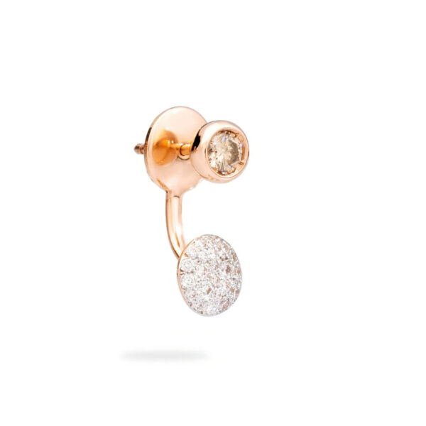 Pomellato Sabbia Earring with a Brown Diamond Solitaire and White Diamonds | PHC3052_O7WHR_DBRB0