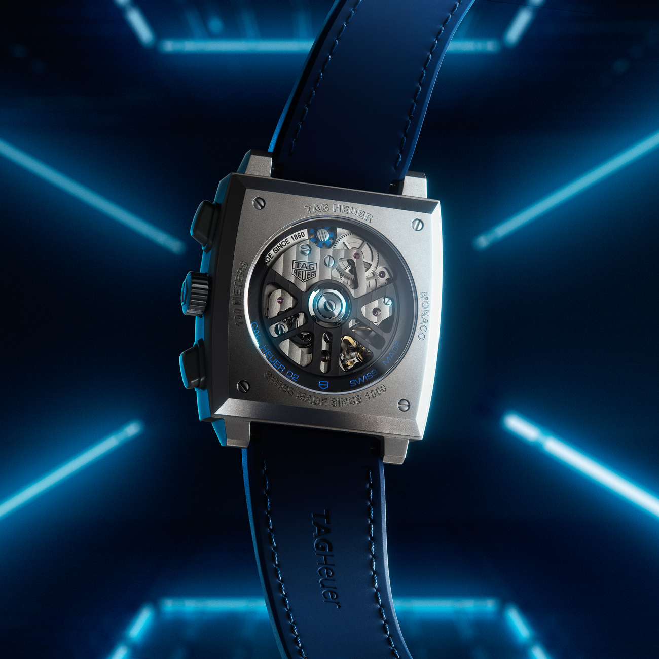 Tag heuer sales monaco blue strap